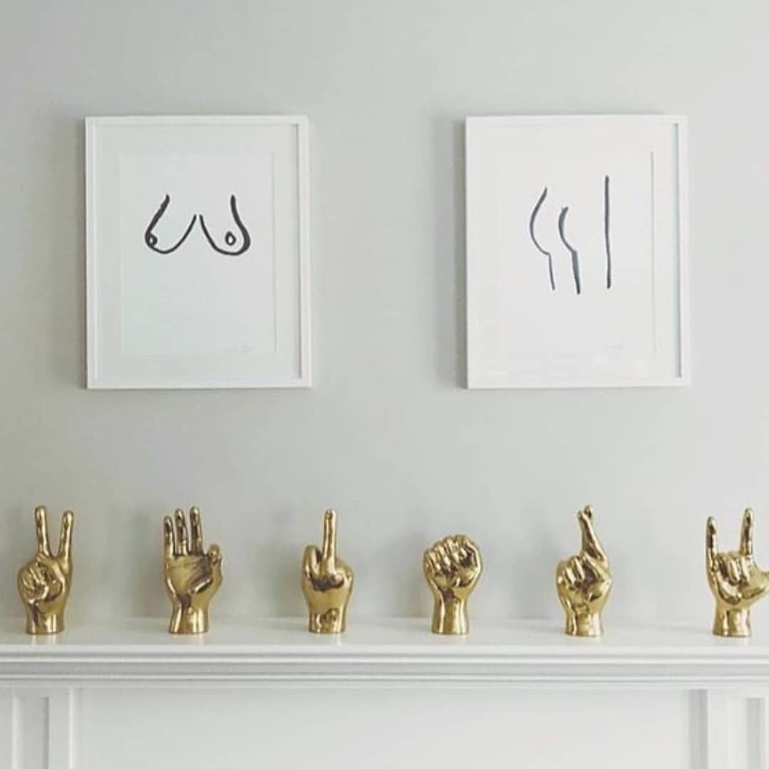 Brass Hand Sculpture – Pop Culture Salute Gesture STV
