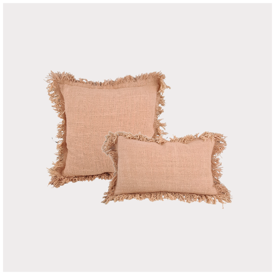 Fringed Pink Cushions