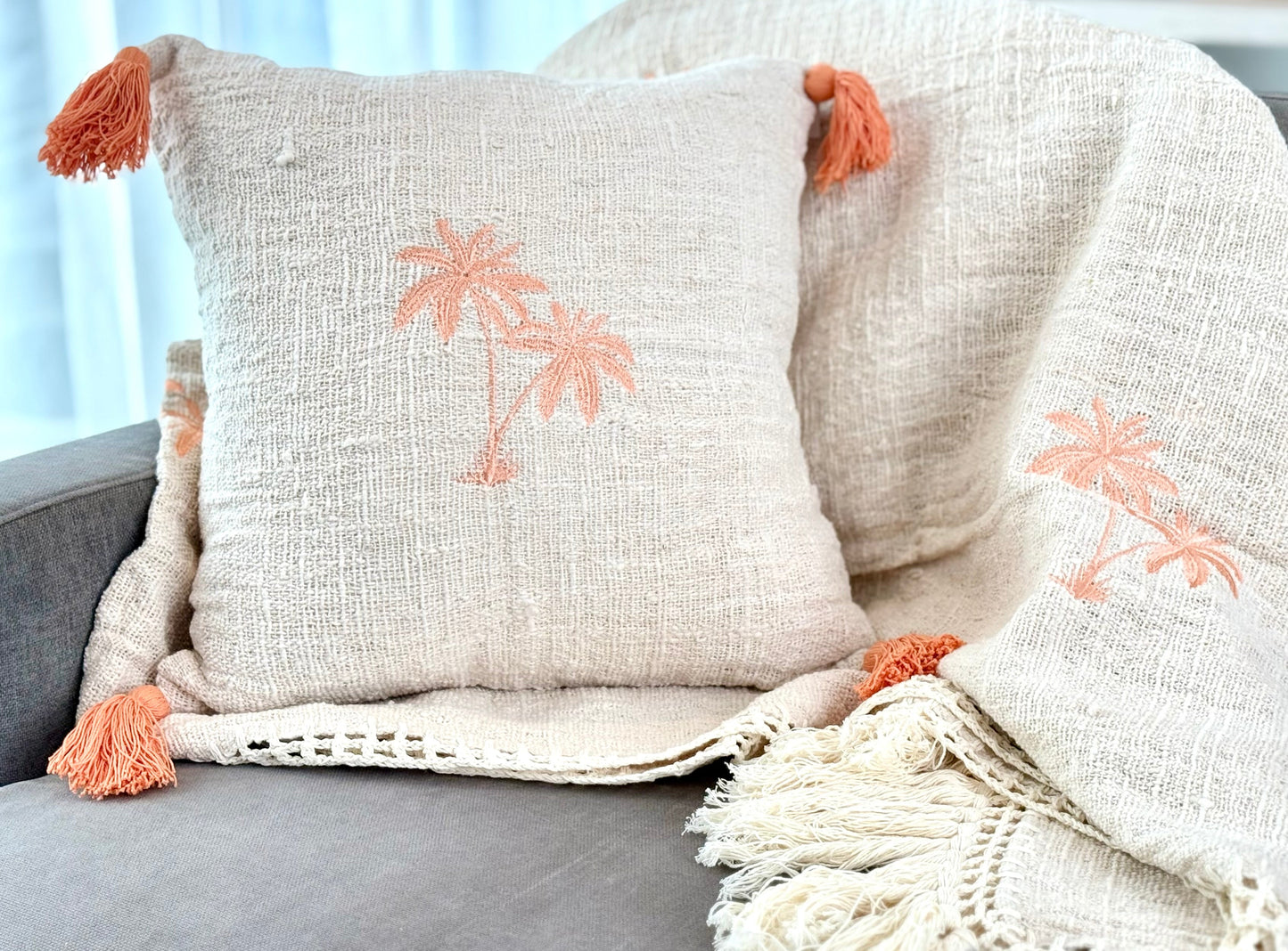 Cushion - Palms Papaya 50cm