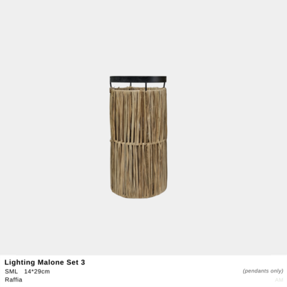 Light Shade Malone Set of 3- Natural