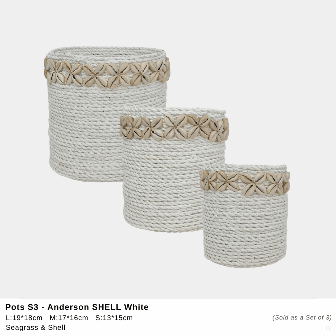 Anderson Shell Pot - White