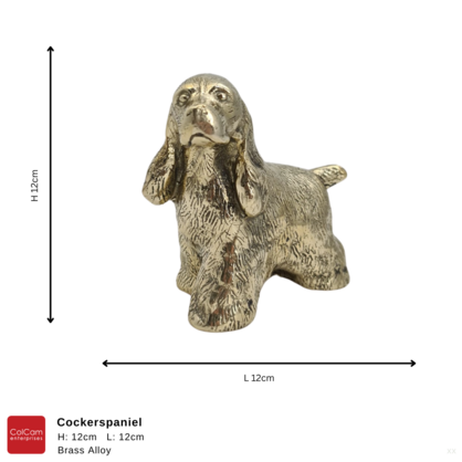 Brass Cocker Spaniel Dog Sculpture – 12cm