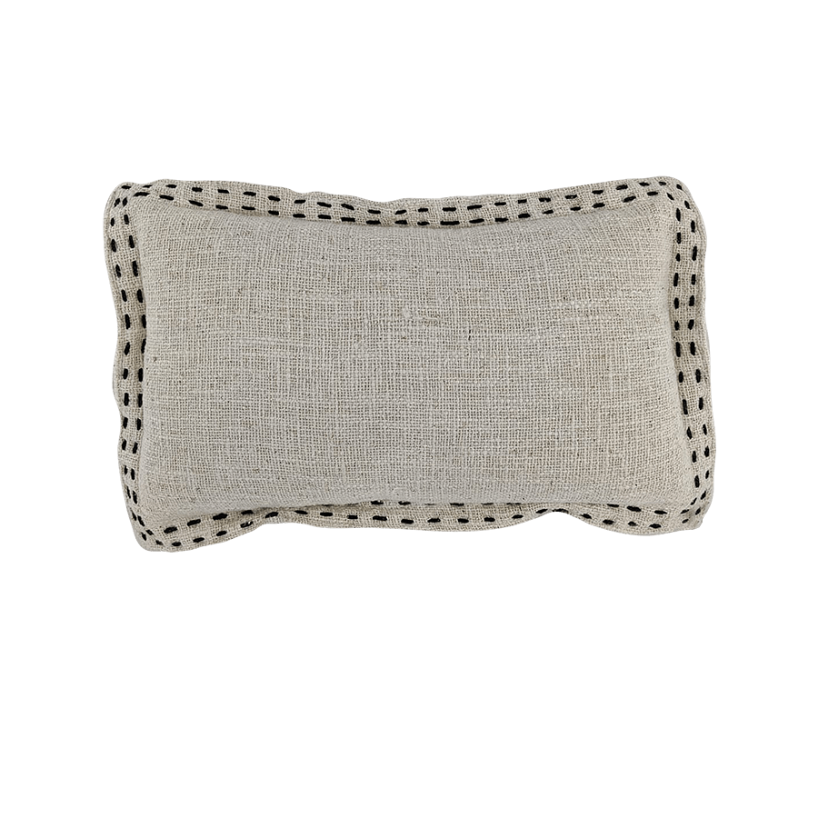 Blanket Stitch Cushion - Black Stitch 30x50cm