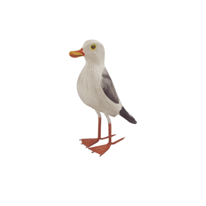 Hand-Carved Wooden Seagull – Painted Coastal Bird (2 Sizes)