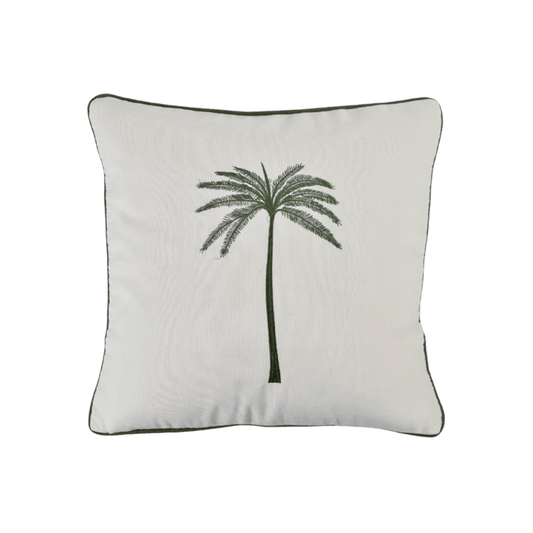 Tropicana Cushion - White/Olive 50cm