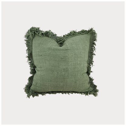 Fringed Green Cushions