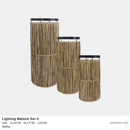 Light Shade Malone Set of 3- Natural