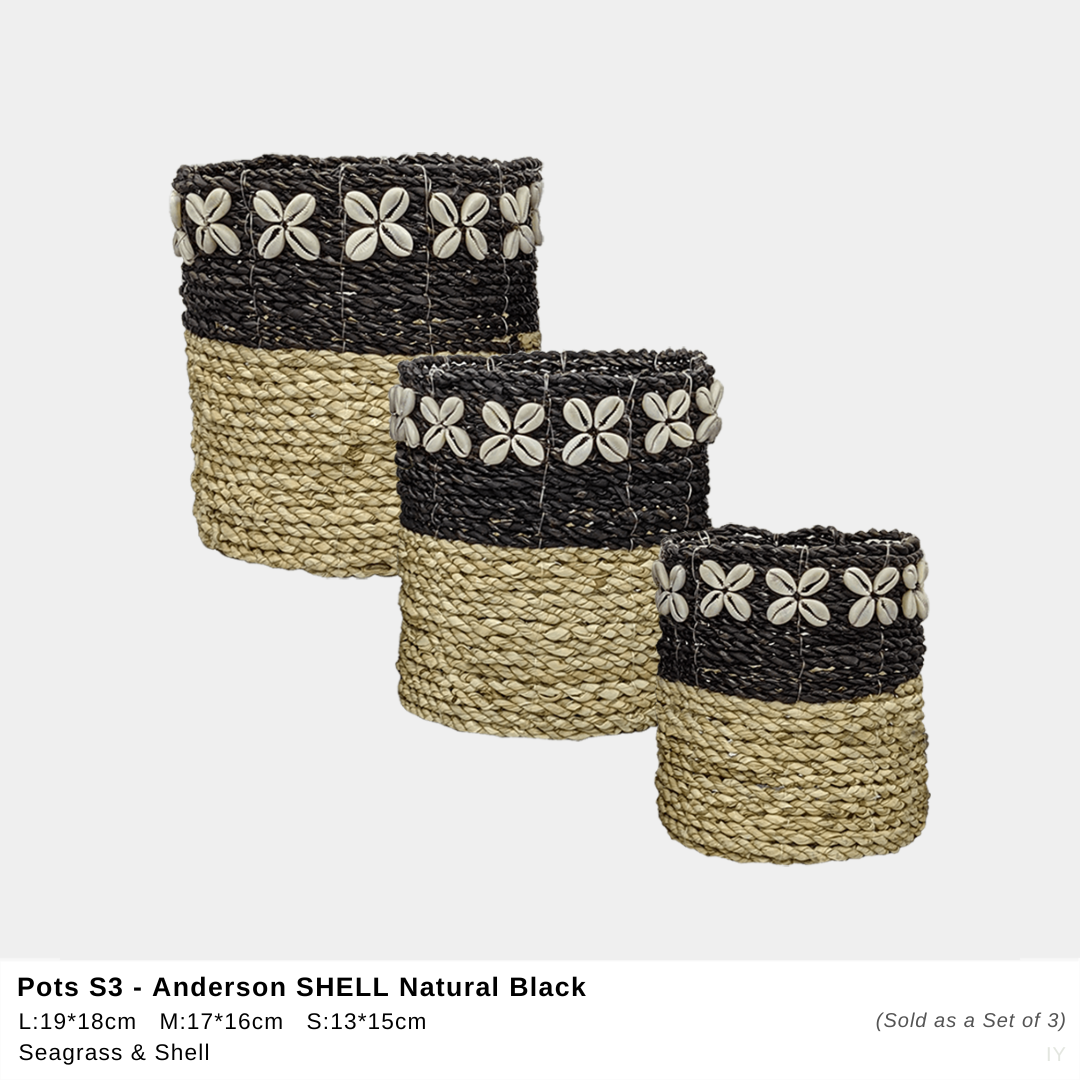 Anderson Shell Pot - Black/Natural