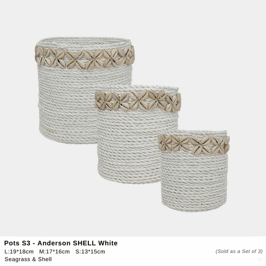 Anderson Shell Pot - White