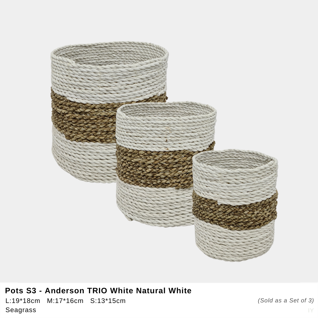 Anderson Pot Trio - White/Natural/White