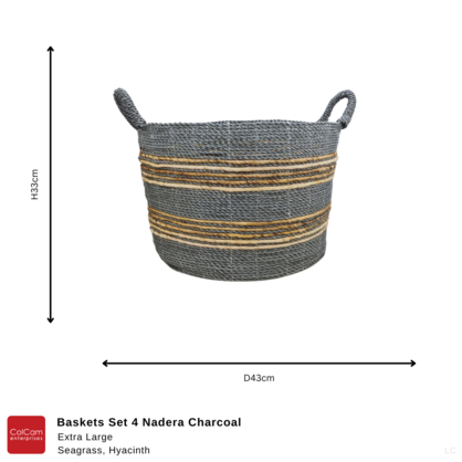 Baskets Set 4 Nadera Charcoal