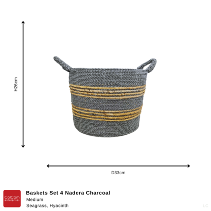 Baskets Set 4 Nadera Charcoal