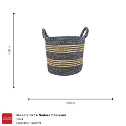 Baskets Set 4 Nadera Charcoal