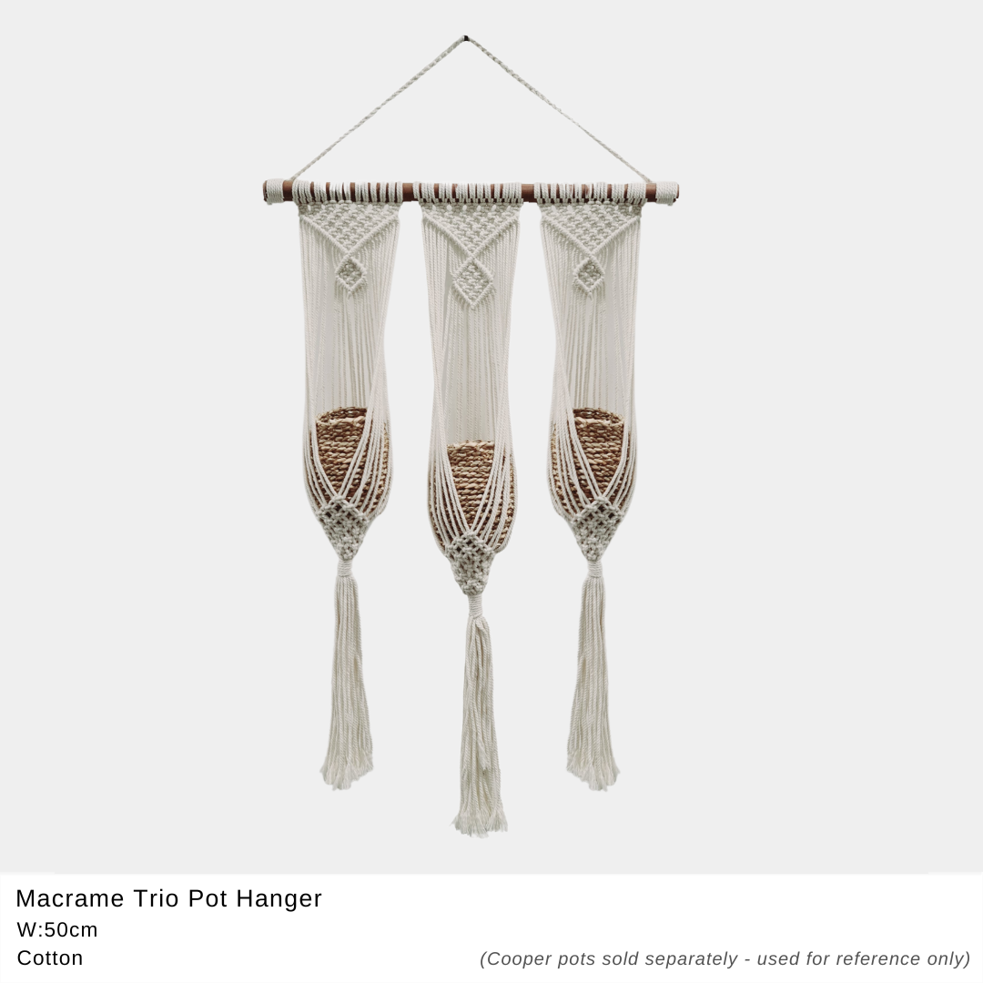 Macrame Trio Pot Holder