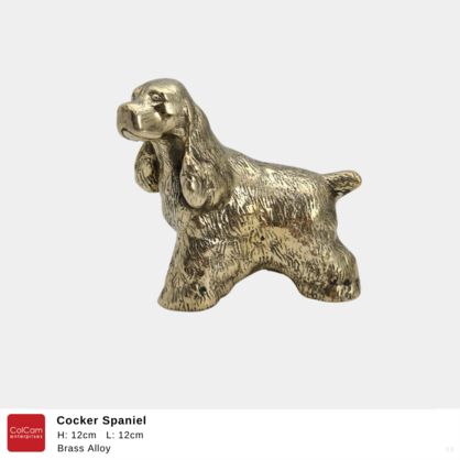 Brass Cocker Spaniel Dog Sculpture – 12cm