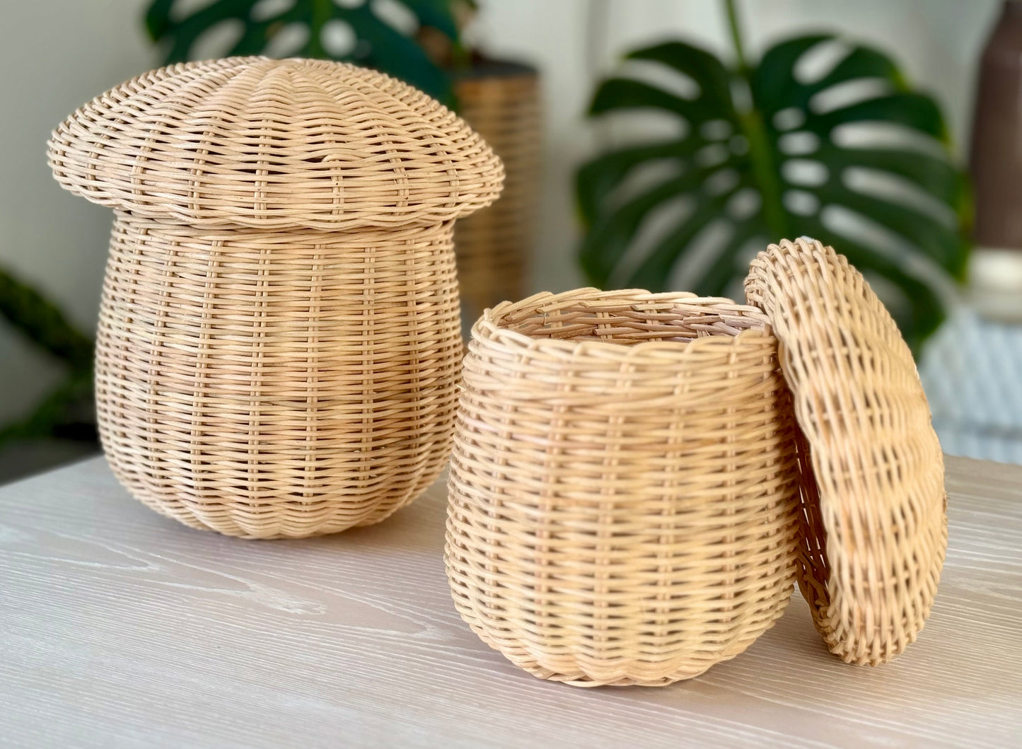 Mini Mushroom Storage Basket – Natural Rattan