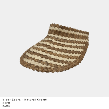 Visor Zebra – Natural Crème Raffia Hat