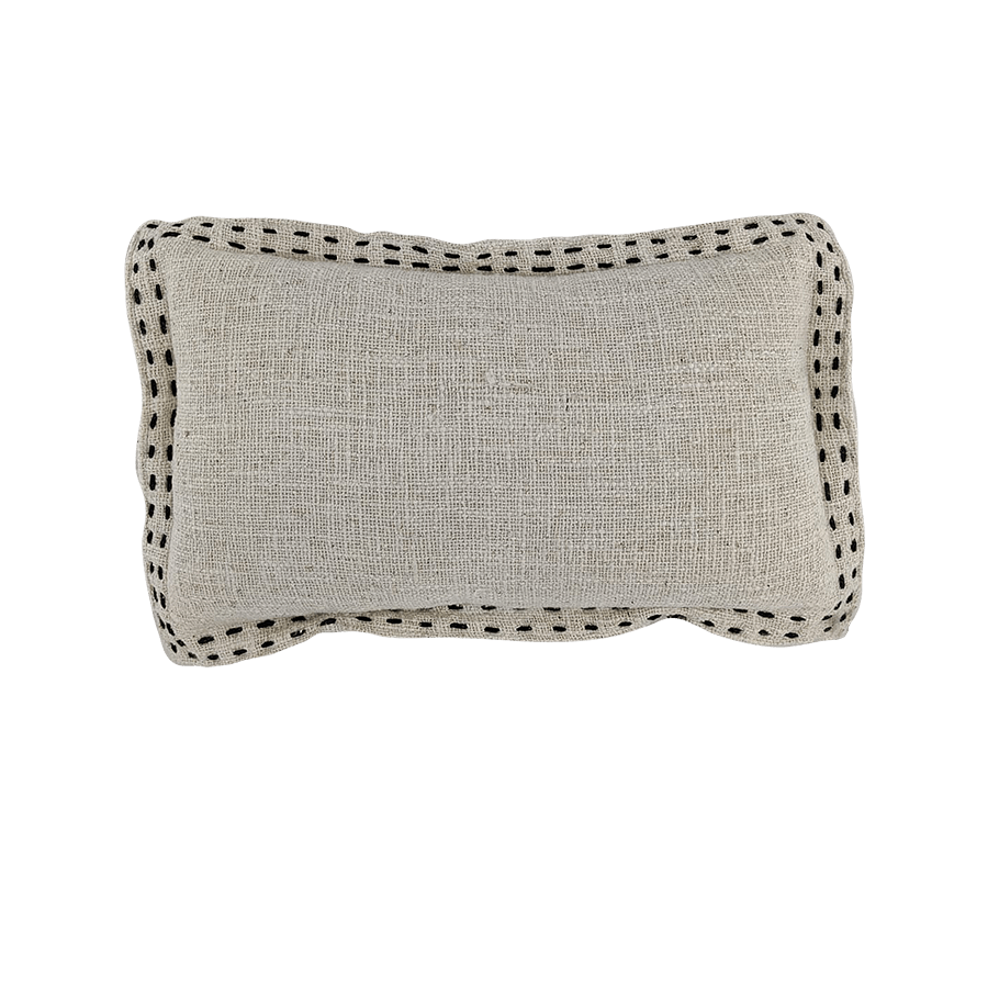 Blanket Stitch Cushion  - Black Stitch 30x50cm