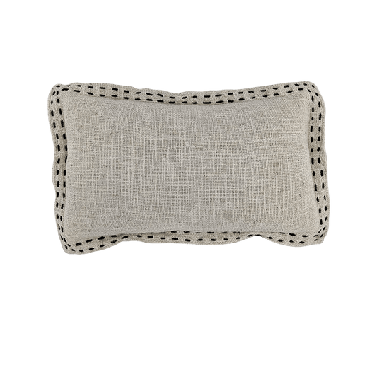Blanket Stitch Cushion  - Black Stitch 30x50cm
