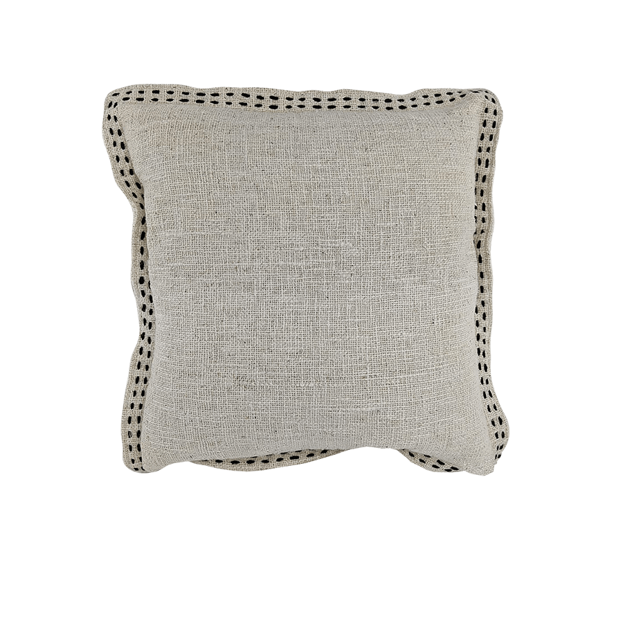 Blanket Stitch Cushion - Black Stitch 50x50cm
