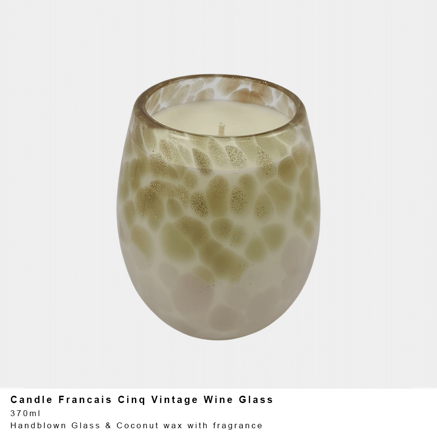 Vintage Wine Glass Candle - Cinq