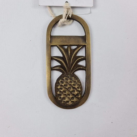 Oval Pineapple Bottle Opener - Antique Brass